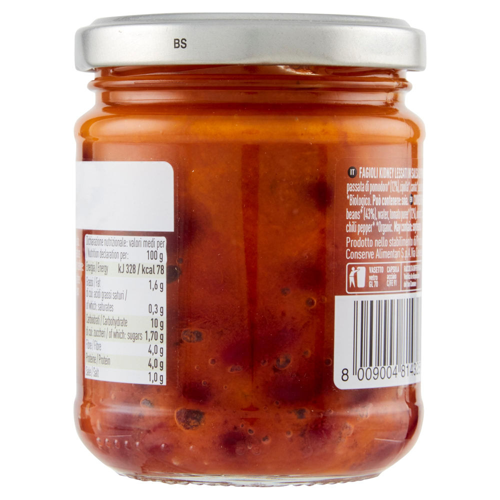FAGIOLI ROSSI KIDNEY LESSATI AL POMODORO BIO ALCE NERO 200G - 1