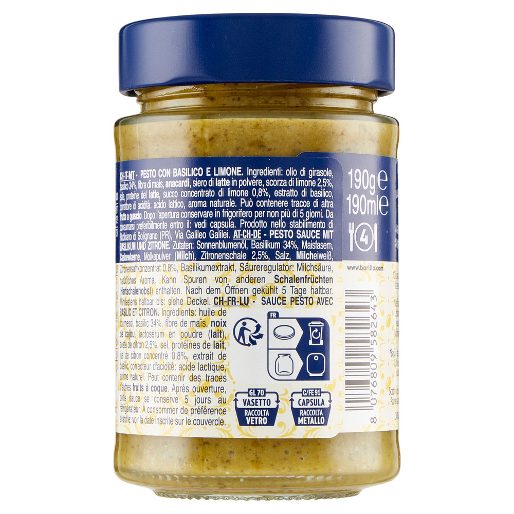 PESTO BASILICO LIMONE BARILLA  G 190 - 1