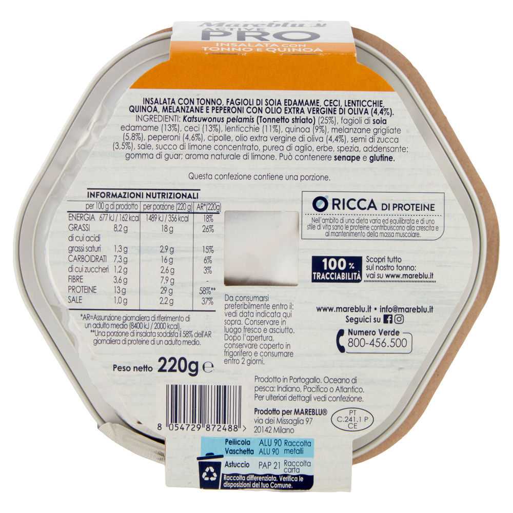 INSALATA MAREBLU ACTIVE PRO CON TONNO E QUINOA G220 - 1