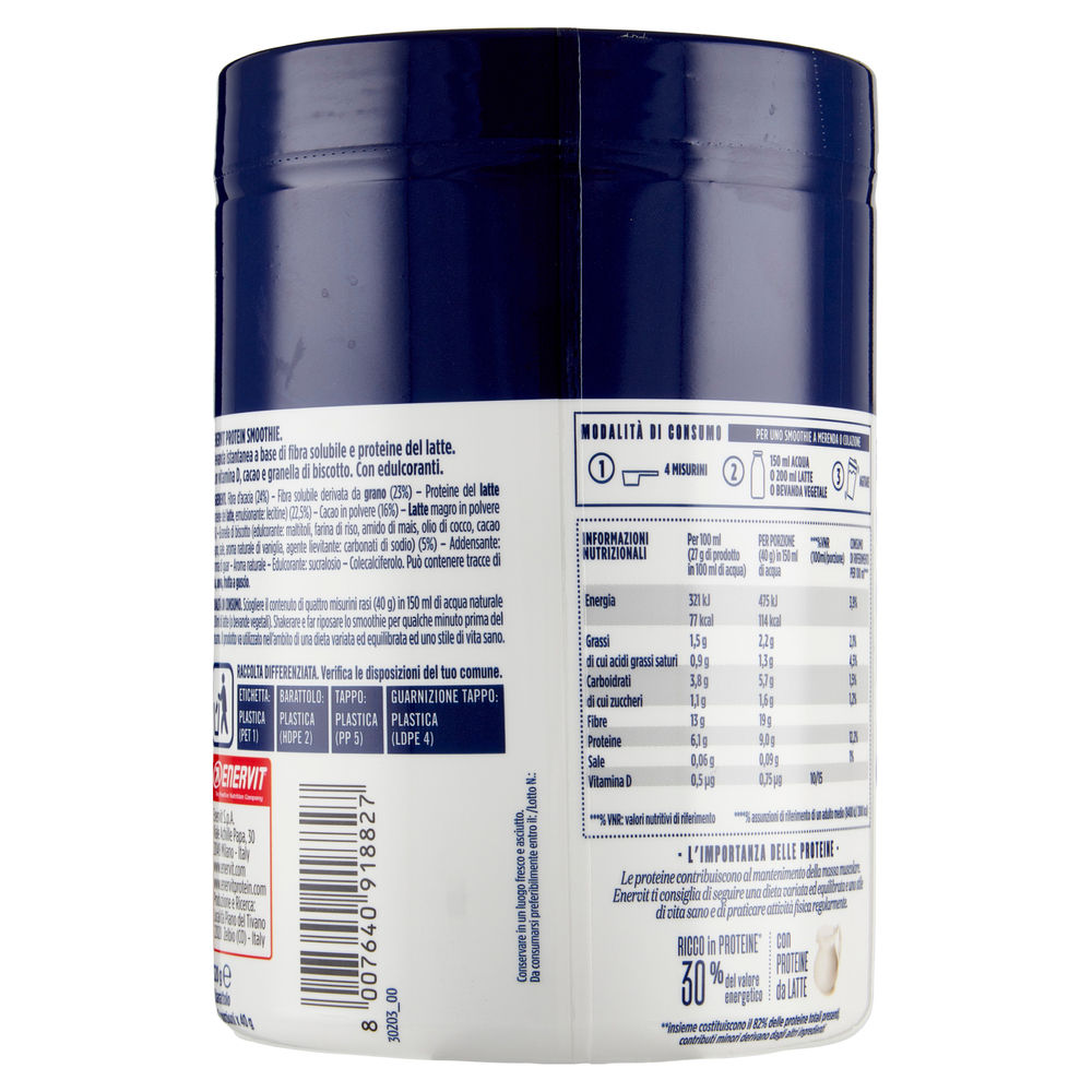 PROTEIN SMOOTHIE CHOCO-COOKIE ENERVIT BARATTOLO G320 - 1