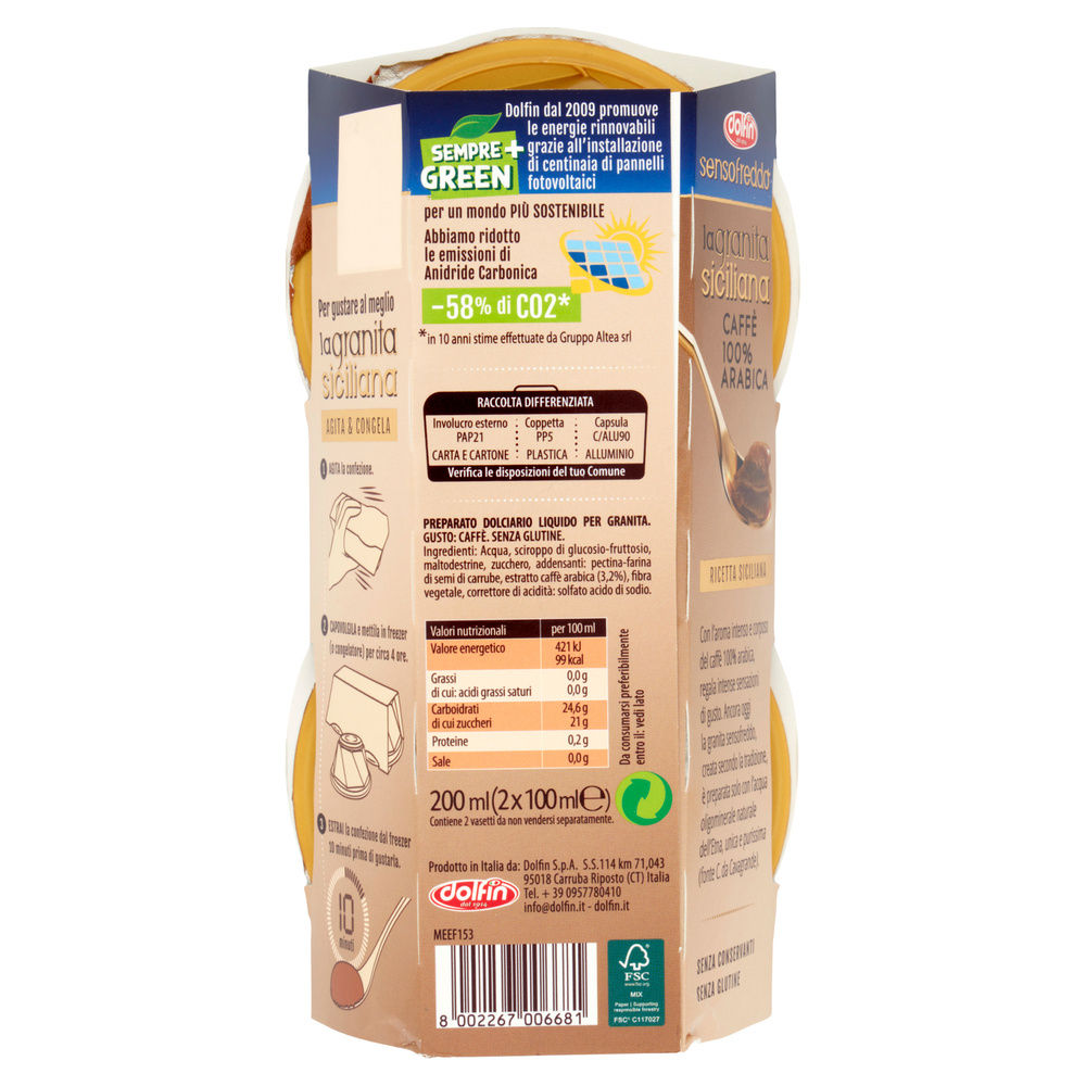 GRANITA CON CAFFE' 100% ARABICA SENSO FREDDO DOLFIN G 200 - 1