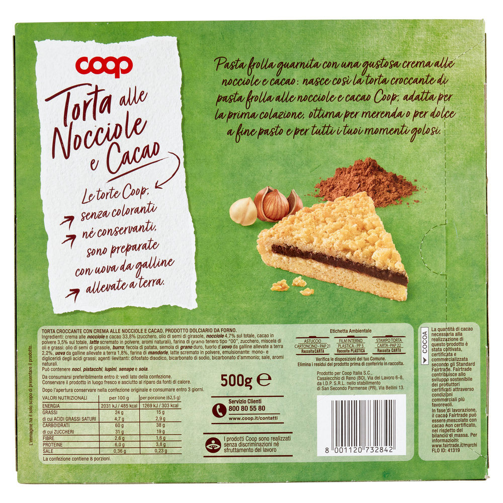 TORTA ALLE NOCCIOLE E CACAO COOP G 500 NO PALMA - 1