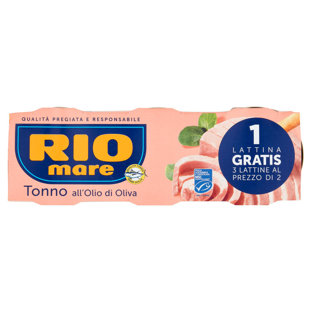 Tonno all'olio di oliva rio mare g120x2+1 omaggio