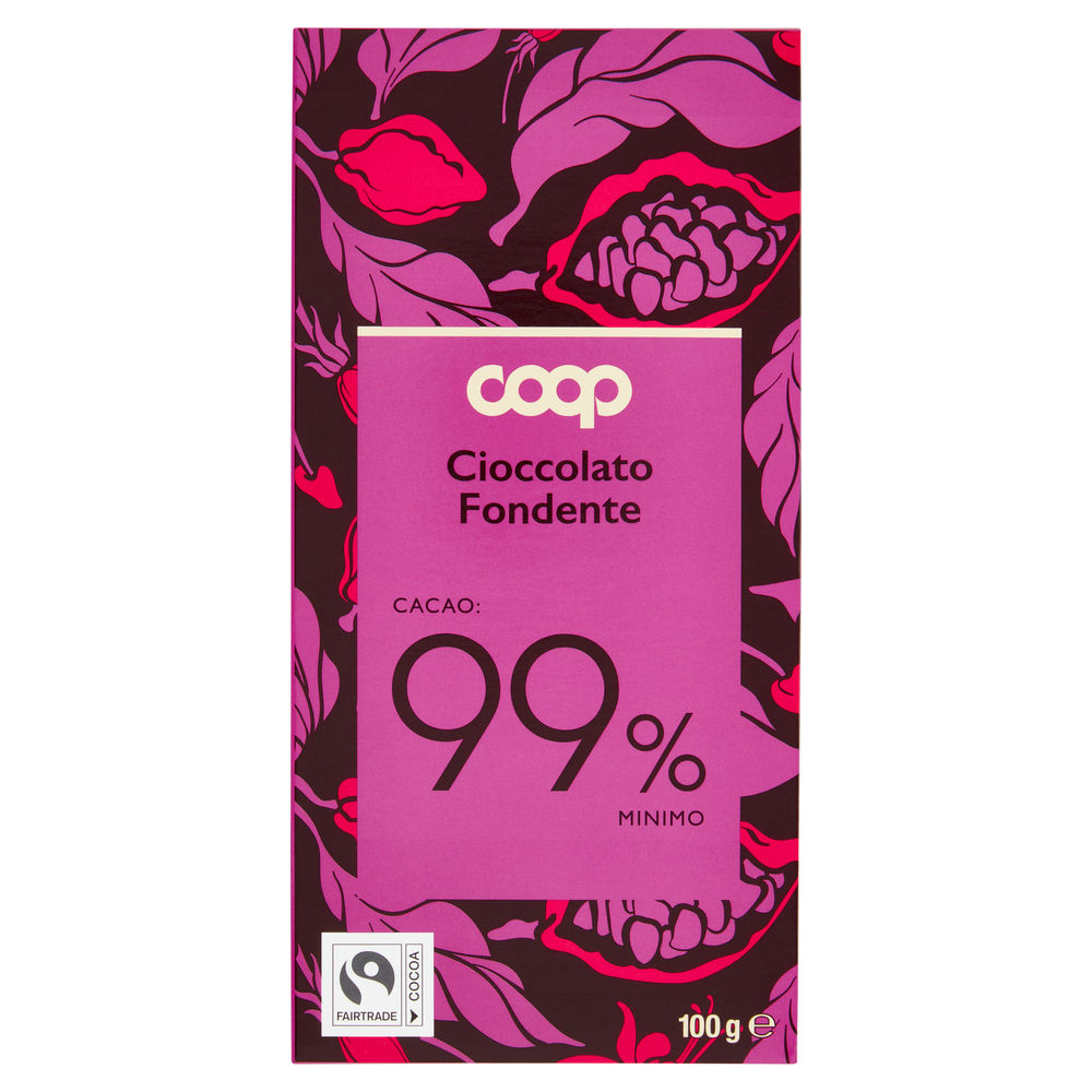 Tavoletta di cioccolato fondente 99% coop g 100