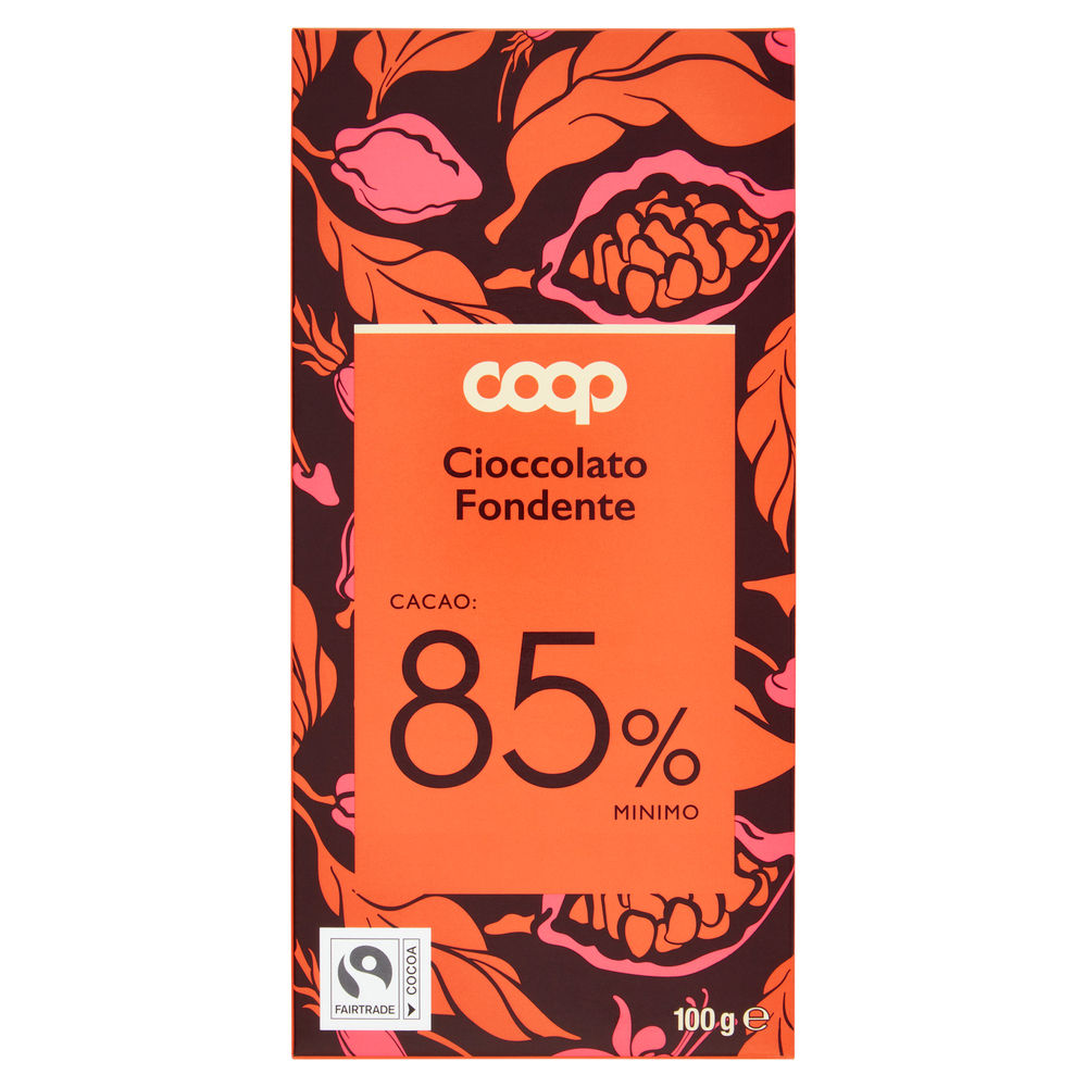 TAVOLETTA DI CIOCCOLATO FONDENTE 85% COOP G 100 - 0