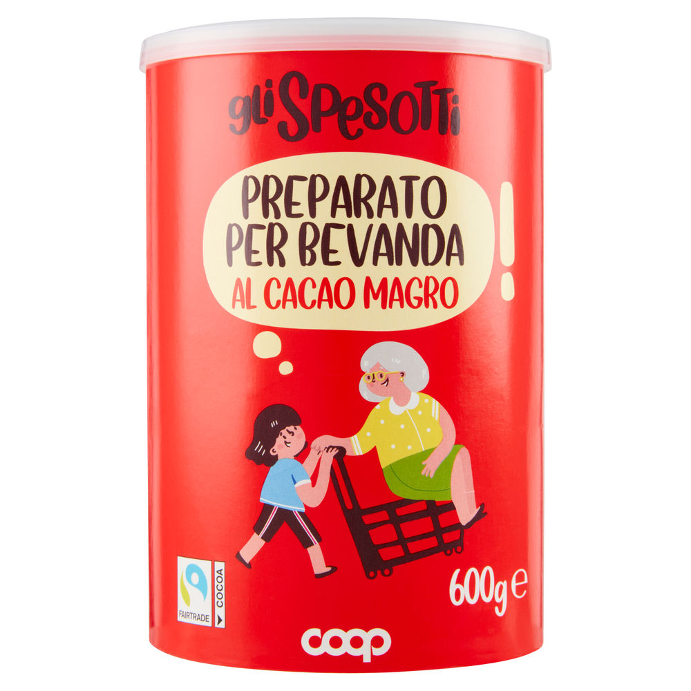 Preparato per bevanda al cacao magro gli spesotti coop barattolo g 600