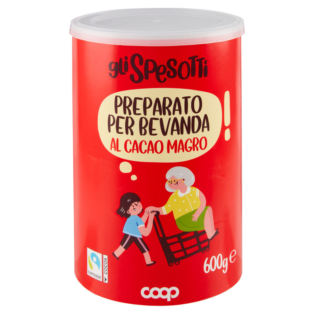 PREPARATO PER BEVANDA AL CACAO MAGRO GLI SPESOTTI COOP BARATTOLO G 600 - 2