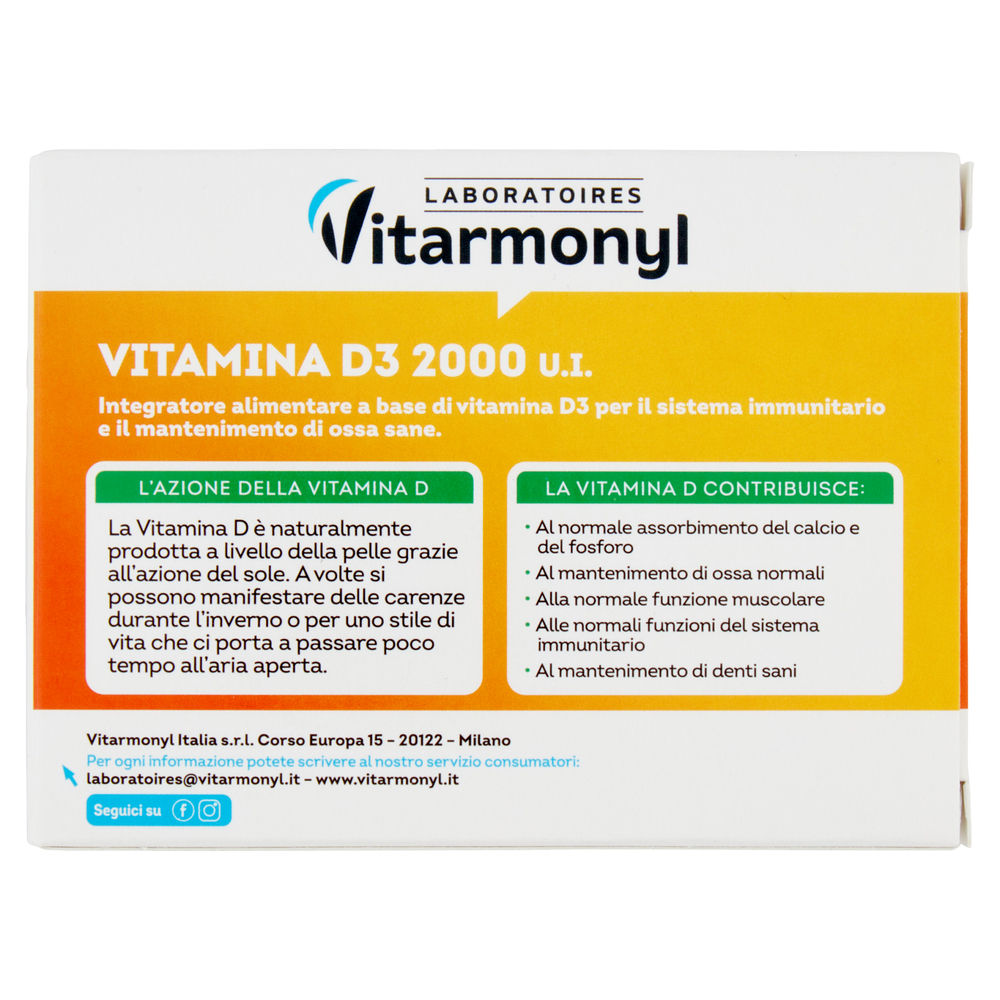 INTEGRATORE VITAMINA D3 2000 UI VITARMONYL G7,6 - 1