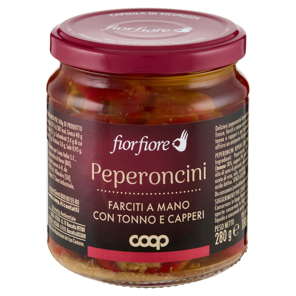 PEPERONCINI RIPIENI CON TONNO E CAPPERI FIOR FIORE COOP V.V.G280 - 2