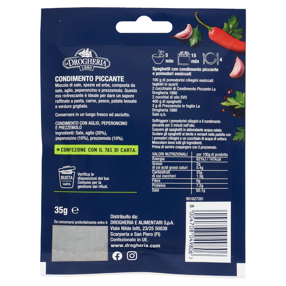 CONDIMENTO PICCANTE BUSTA LA DROGHERIA 1880 G35 - 1