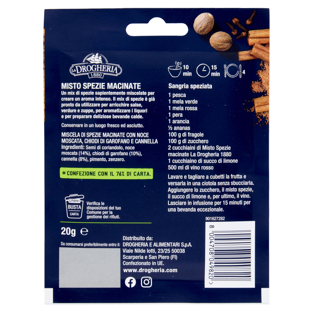 MISTO SPEZIE MACINATE BUSTA LA DROGHERIA 1880 G20 - 1