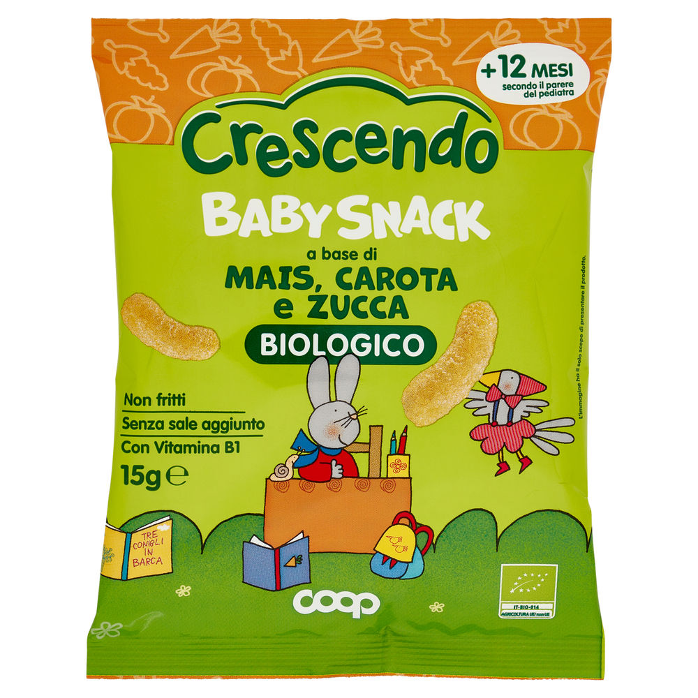 SNACK MAIS CAROTA E ZUCCA BIO COOP CRESCENDO G15 - 0