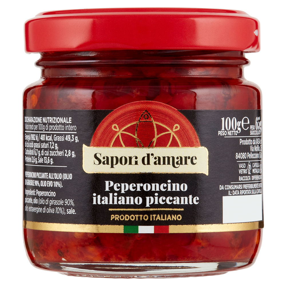 PEPERONCINO ITALIANO PICCANTE O.SEMI 90% + O.EVO10% SAPORI D'AMARE VV G 100 - 0