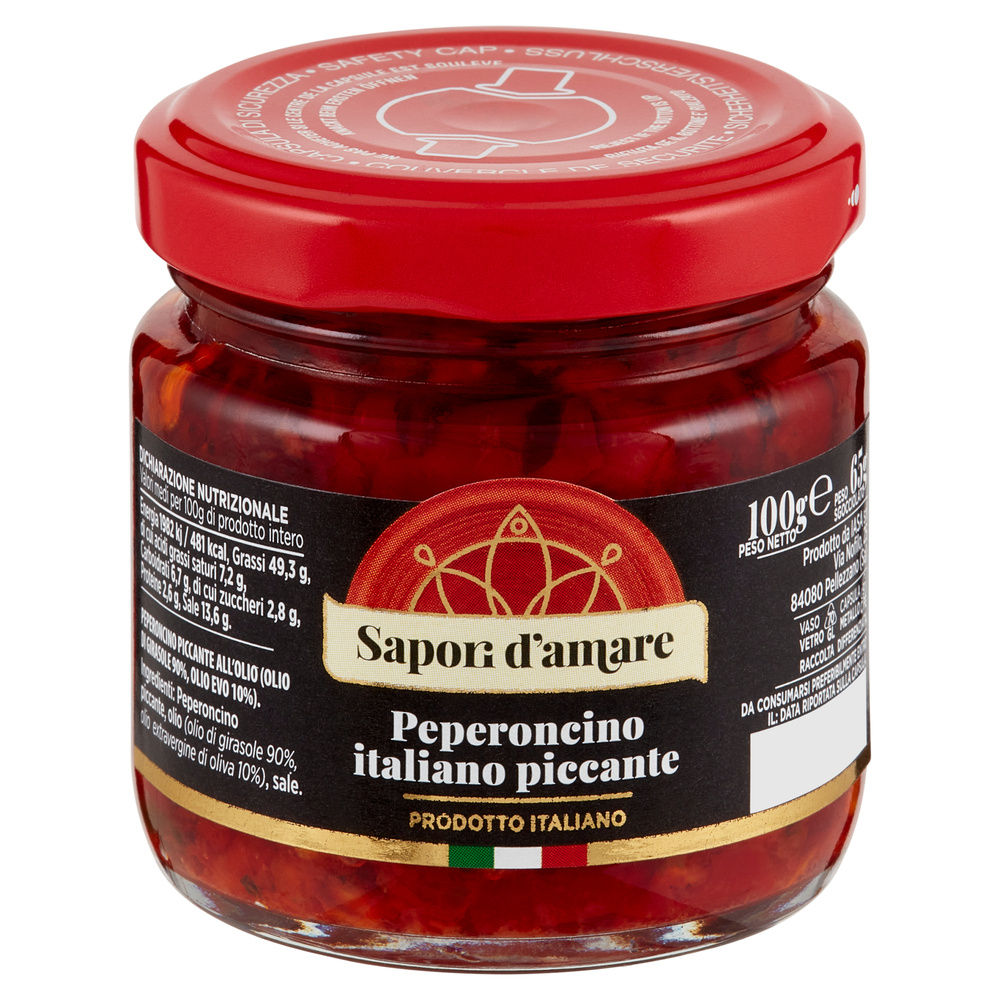 PEPERONCINO ITALIANO PICCANTE O.SEMI 90% + O.EVO10% SAPORI D'AMARE VV G 100 - 2