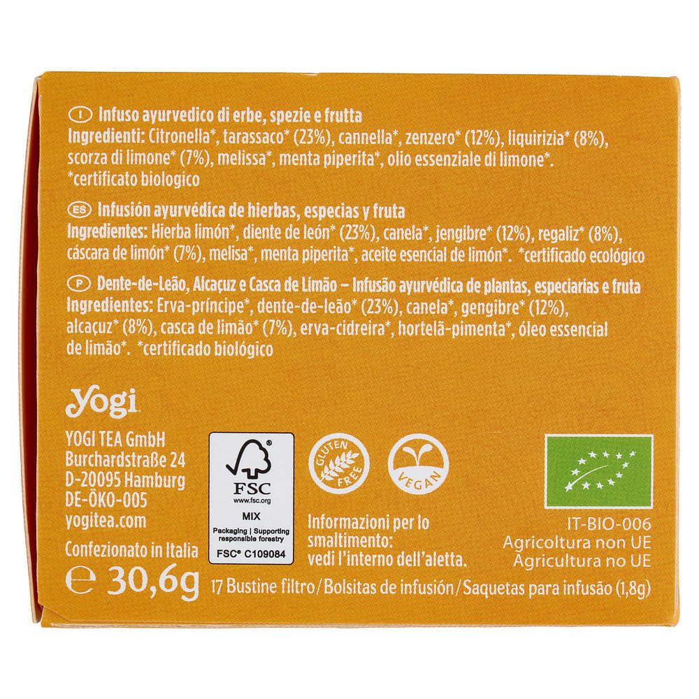 YOGI BIO DETOX C LIMON FILTRO GR30,6 - 18