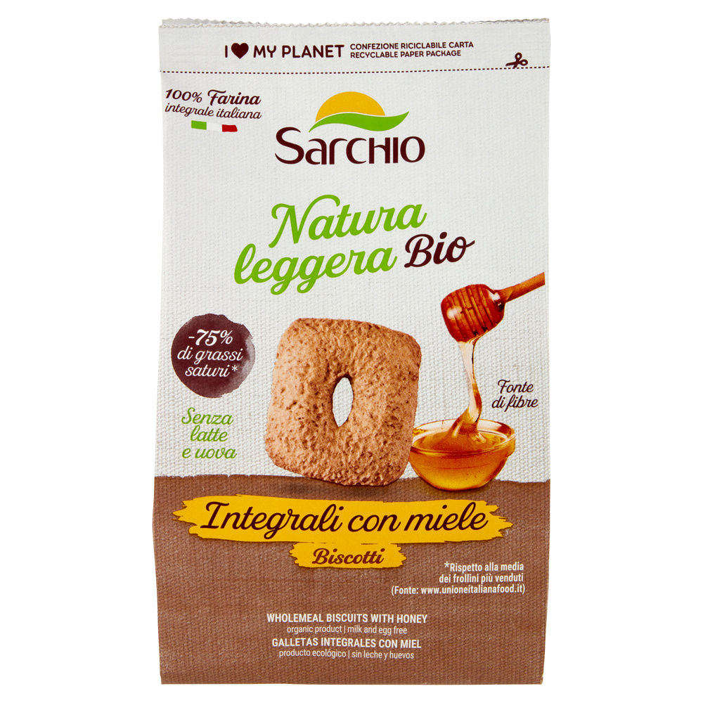 BISCOTTI INTEGRALI BIO CON MIELE SARCHIO G 250 - 2