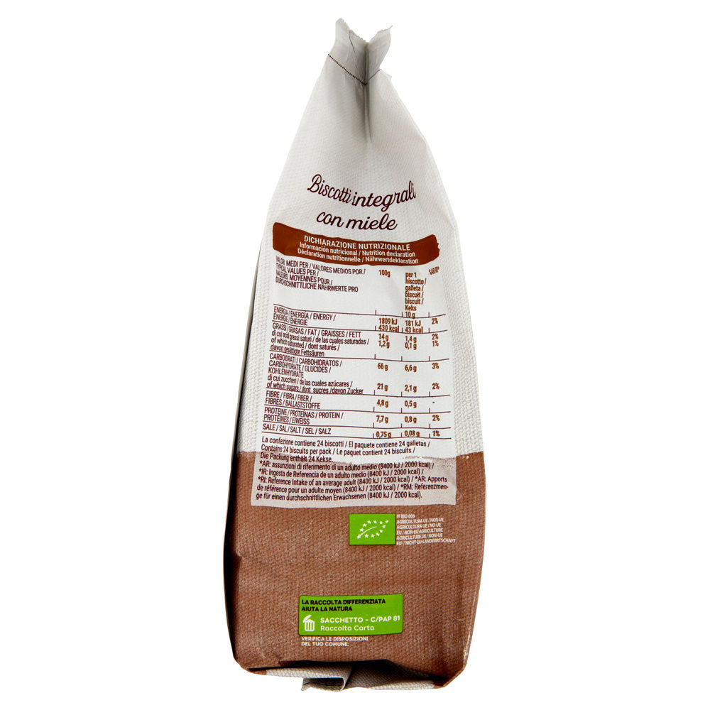 BISCOTTI INTEGRALI BIO CON MIELE SARCHIO G 250 - 6