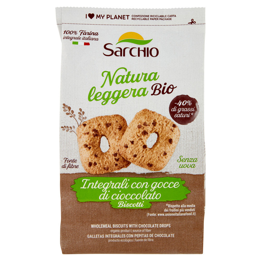 BISCOTTI INTEGRALI BIO CON GOCCE DI CIOCCOLATO SARCHIO G 250 - 2