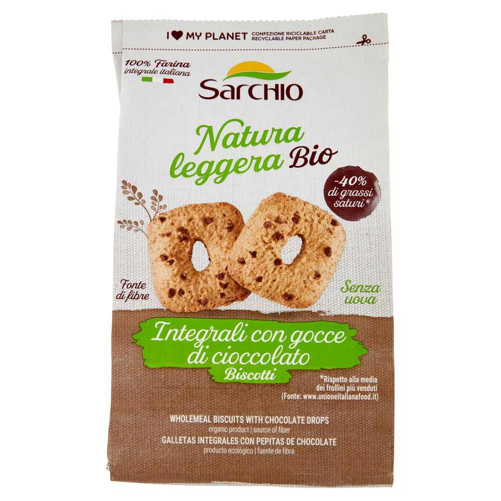 BISCOTTI INTEGRALI BIO CON GOCCE DI CIOCCOLATO SARCHIO G 250 - 7