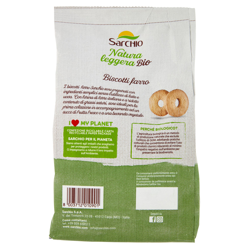 BISCOTTI AL FARRO BIO SARCHIO G 250 - 1