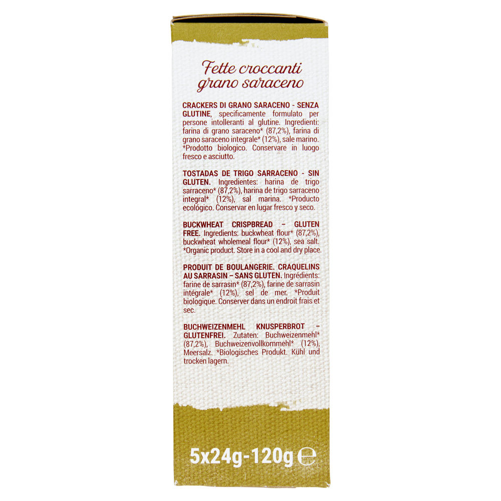 FETTE CROCCANTI BIO GRANO SARACENO SENZA GLUTINE SARCHIO G120 - 3