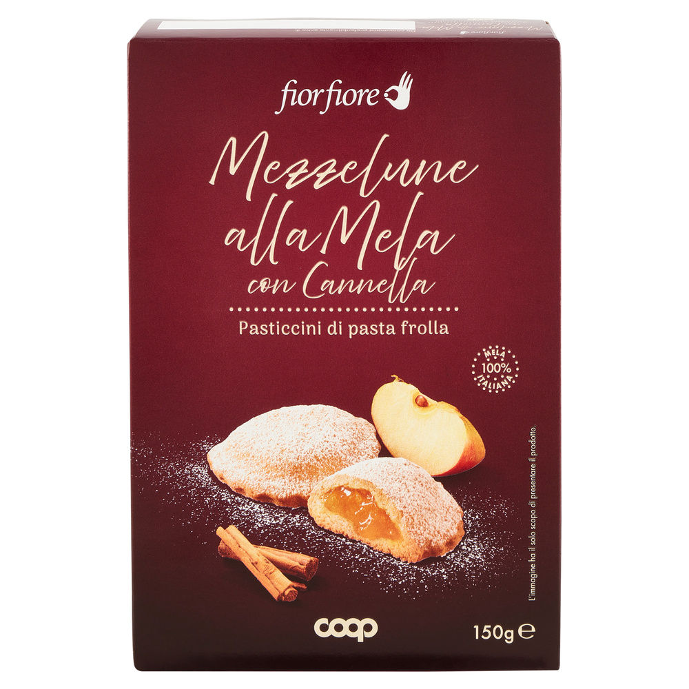 PASTICCINI DI PASTA FROLLA MEZZELUNE ALLA MELA CON CANNELLA FIOR FIORE COOP G 15 - 2