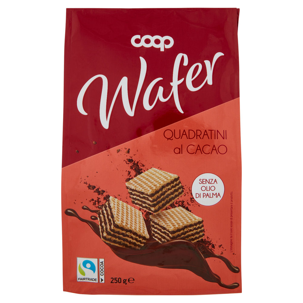 WAFER QUADRATINI CON CREMA CACAO COOP G 250 NO PALMA - 2