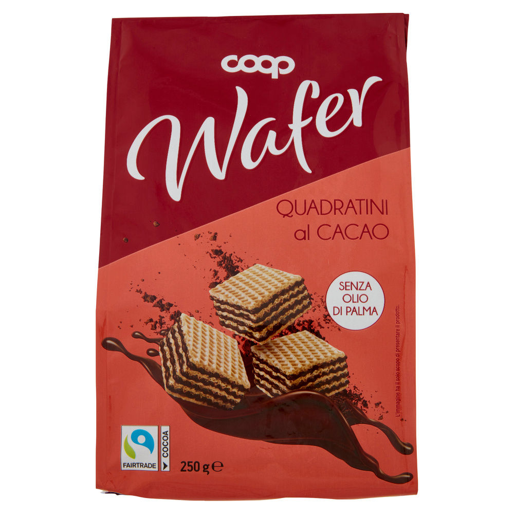 WAFER QUADRATINI CON CREMA CACAO COOP G 250 NO PALMA - 3