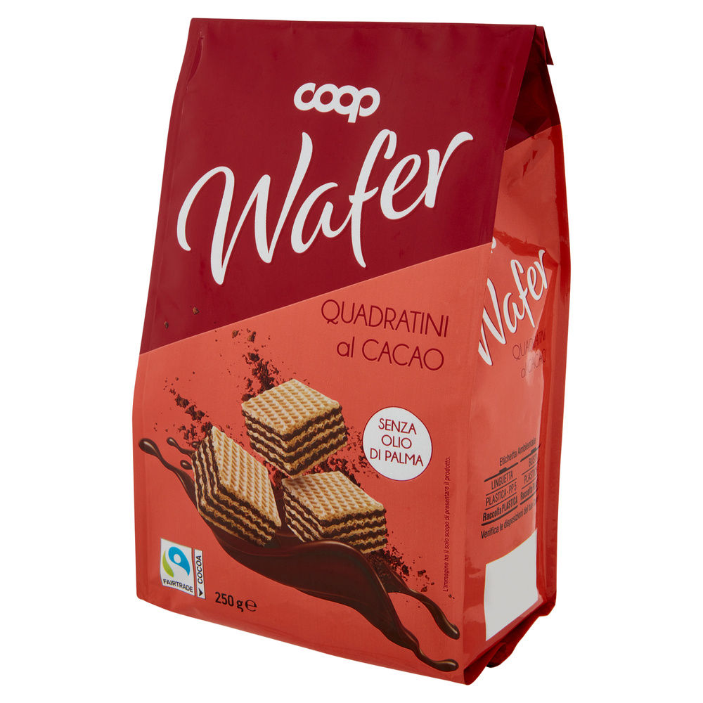 WAFER QUADRATINI CON CREMA CACAO COOP G 250 NO PALMA - 8