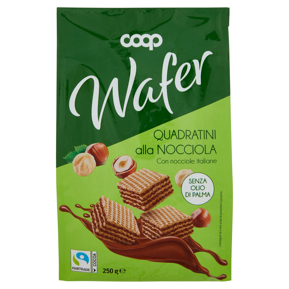 WAFER QUADRATINI CON CREMA NOCCIOLA COOP G 250 NO PALMA - 2