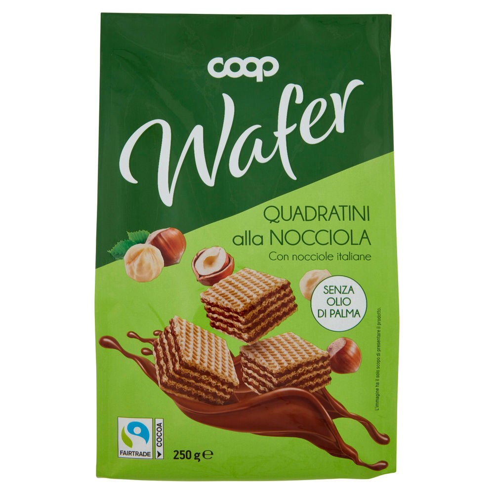 WAFER QUADRATINI CON CREMA NOCCIOLA COOP G 250 NO PALMA - 3