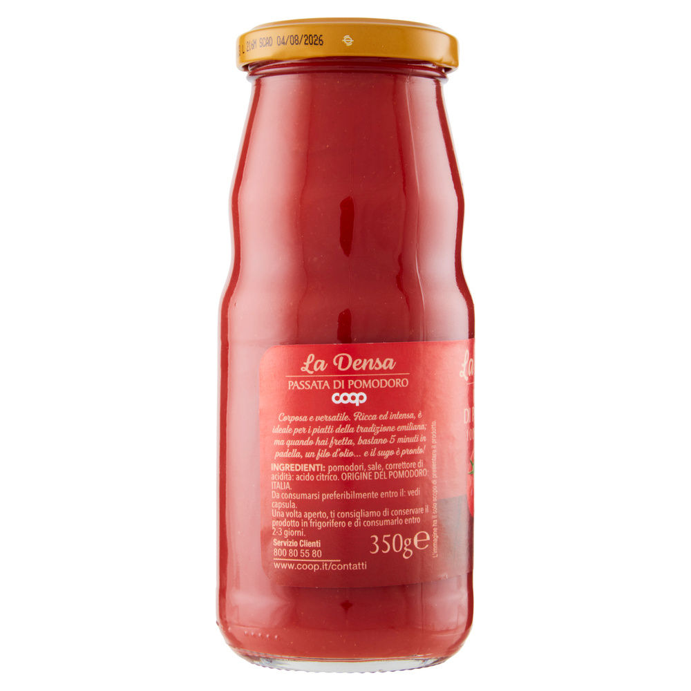 PASSATA DI POMODORO ORIGINE COOP SELEZIONE LA DENSA BTG SINGOLA G 350 - 7