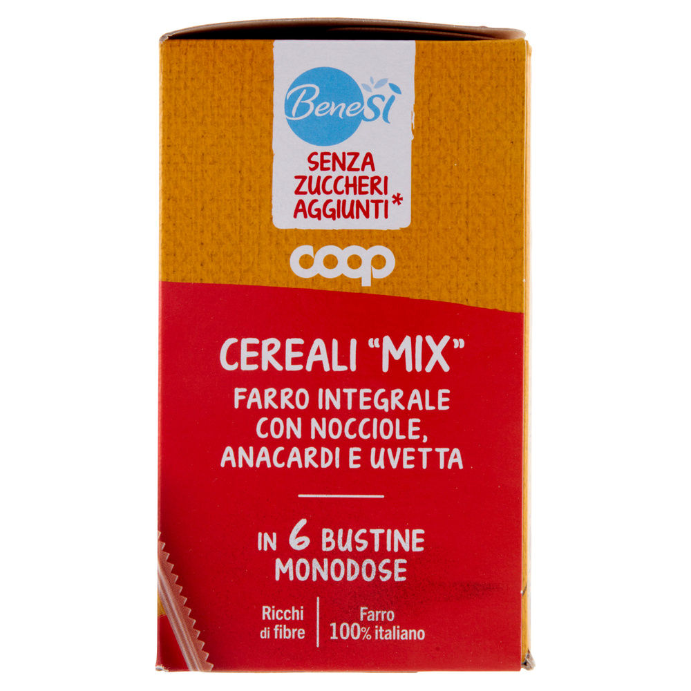 CEREALI MIX FARRO INTEGRALE, NOCCIOLE, ANACARDI E UVETTA COOP BENESÌ PZ 6 G 180 - 6