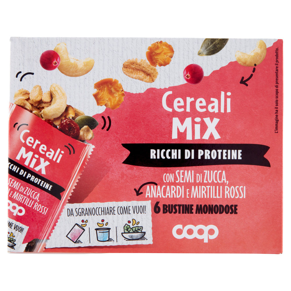 CEREALI MIX CON SEMI ZUCCA,ANACARDI E MIRTILLI ROSSI COOP PZ 6 G 180 - 8