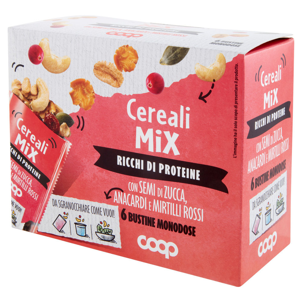 CEREALI MIX CON SEMI ZUCCA,ANACARDI E MIRTILLI ROSSI COOP PZ 6 G 180 - 3