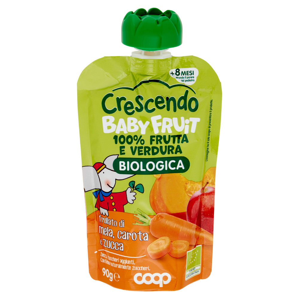 POUCHE BABY FRUIT BIO MELA, CAROTA, ZUCCA COOP CRESCENDO G90 - 3