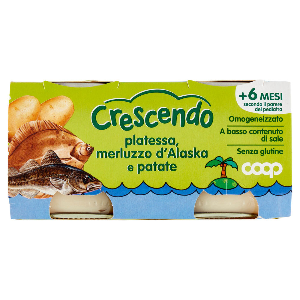 OMOGENEIZZATO  PLATESSA, MERLUZZO D'ALASKA E PATATE  COOP CRESCENDO G80X2 - 3