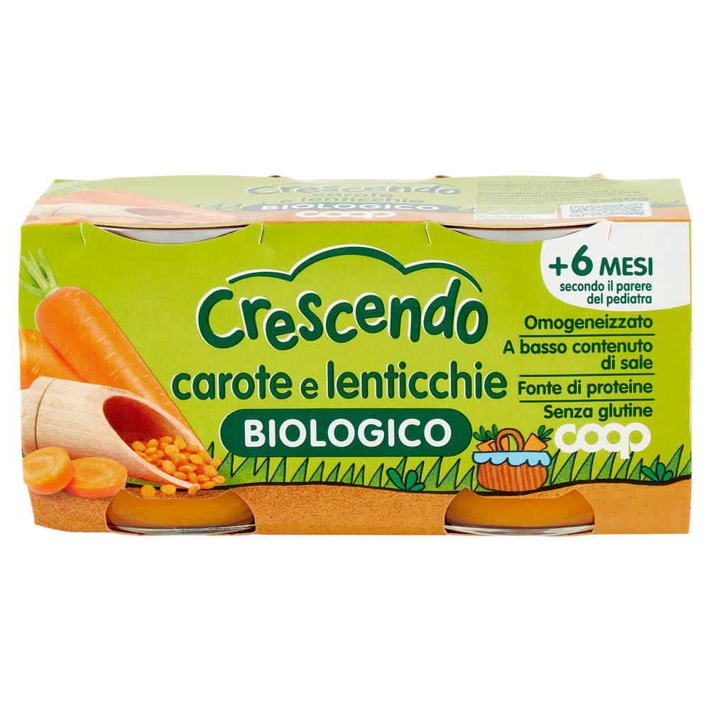 OMOGENEIZZATO LEGUMI CAROTE E LENTICCHIE BIO COOP CRESCENDO G80X2 - 4