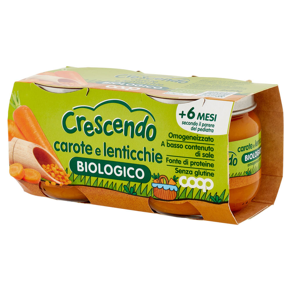 OMOGENEIZZATO LEGUMI CAROTE E LENTICCHIE BIO COOP CRESCENDO G80X2 - 3