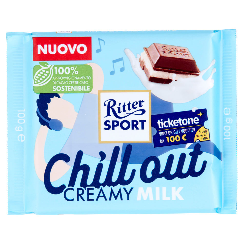 TAVOLETTA CIOCCOLATO  CREAMY MILK RITTER SPORT INCARTO G 100 - 2