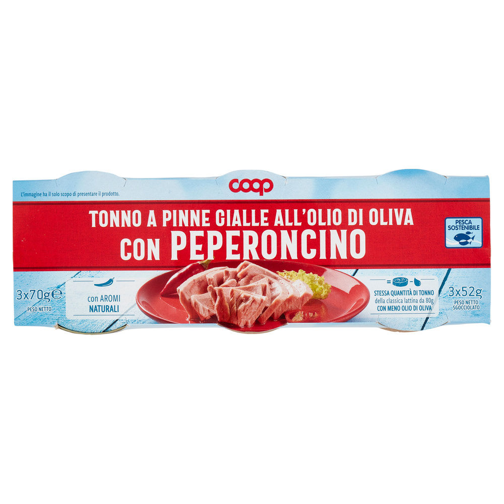 TONNO AROMATIZZATO CON PEPERONCINO LATTINA COOP  LATTINA G 70X3 - 3