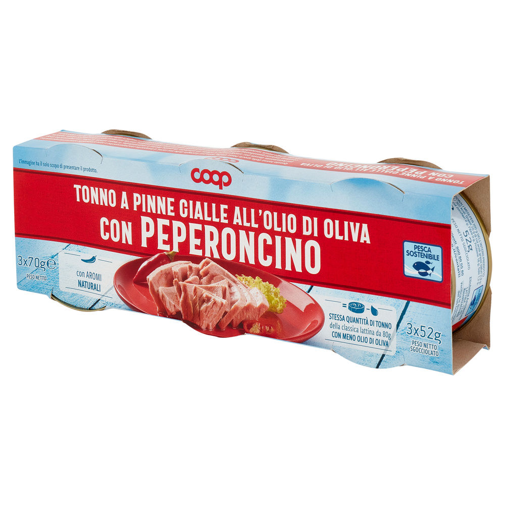 TONNO AROMATIZZATO CON PEPERONCINO LATTINA COOP  LATTINA G 70X3 - 8