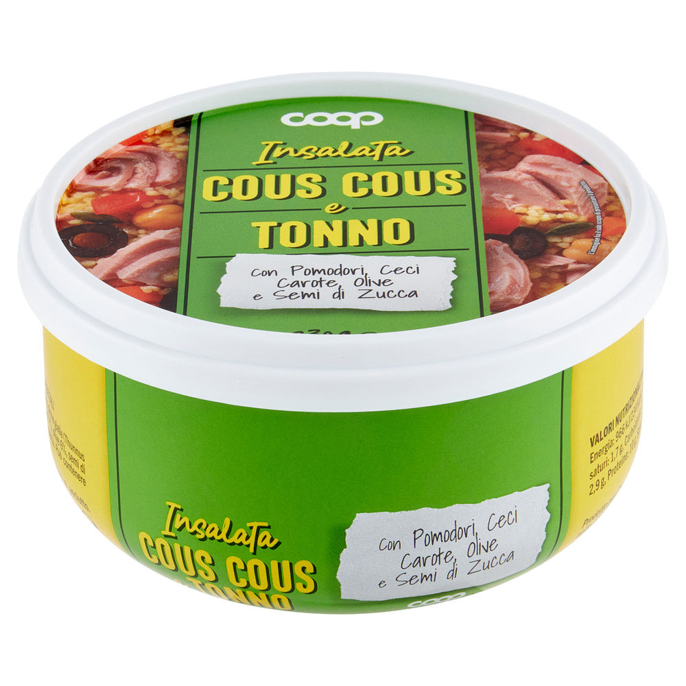 INSALATA DI COUS COUS CON TONNO E VERDURE COOP LATTINA G 230 - 2