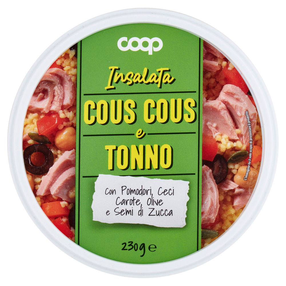 INSALATA DI COUS COUS CON TONNO E VERDURE COOP LATTINA G 230 - 3