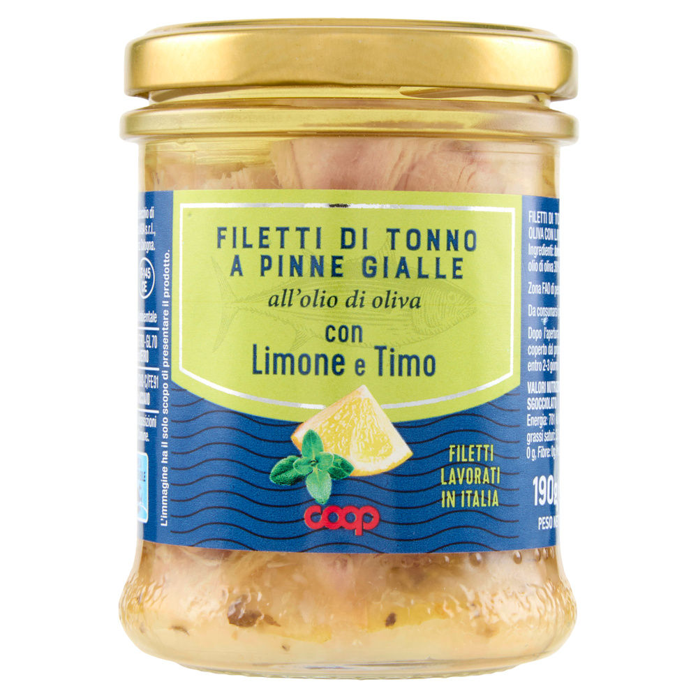 FILETTI DI TONNO YF CON LIMONE E TIMO COOP G 190 - 2