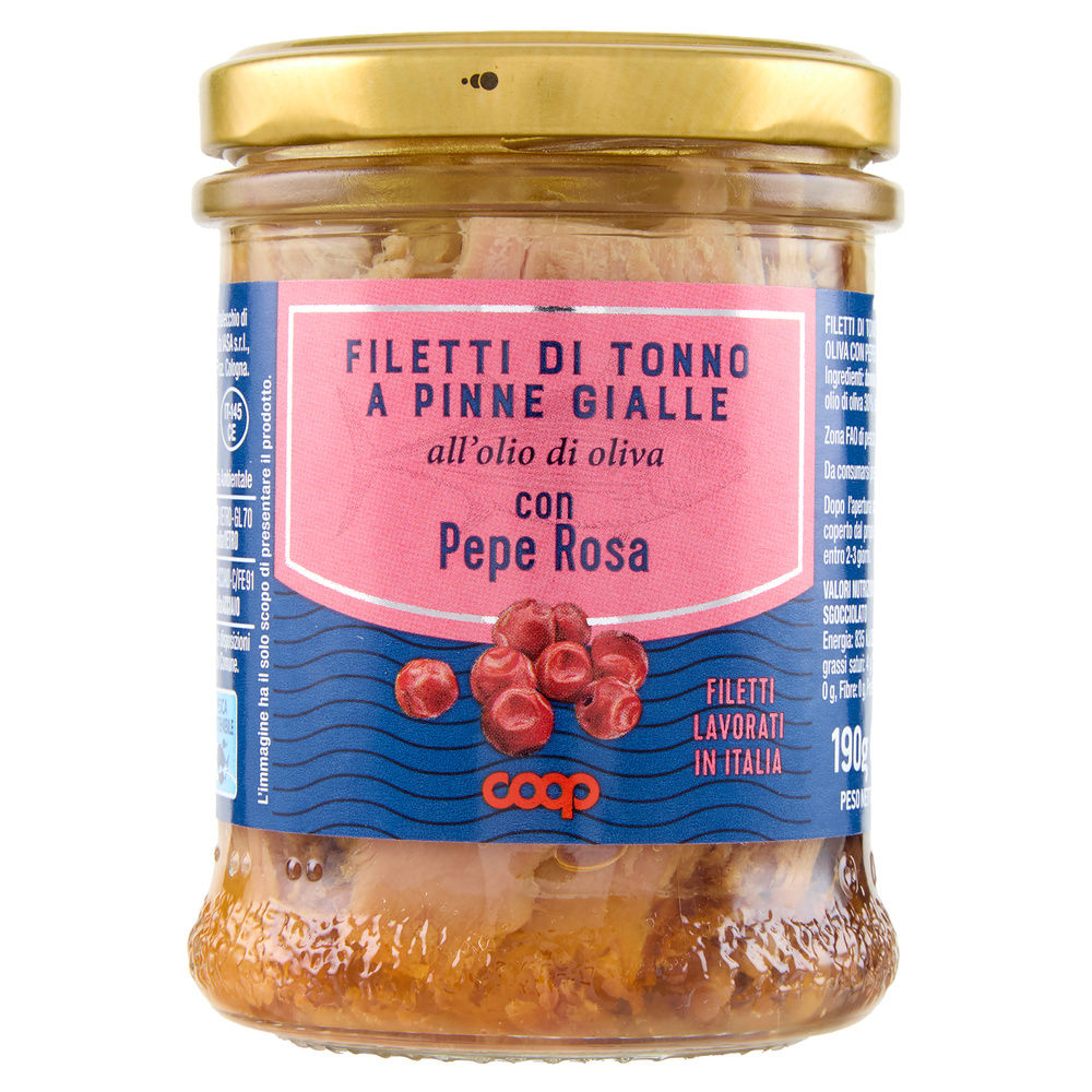 FILETTI DI TONNO YF O.OLIVA CON PEPE ROSA COOP G 190 - 3