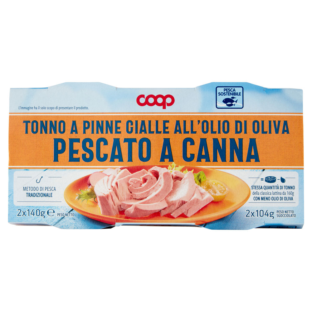 Tonno pescato a canna olio oliva coop g 140 x 2