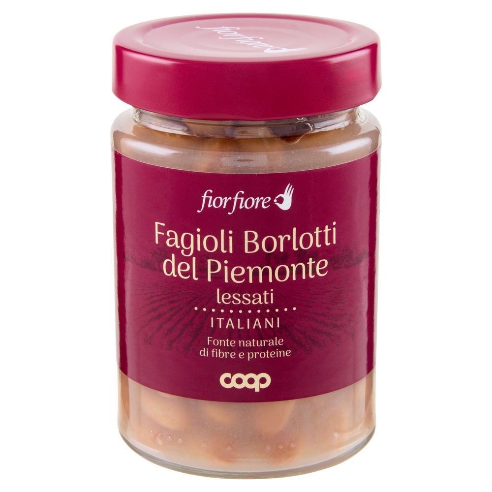 FAGIOLI BORLOTTI DEL PIEMONTE FIOR FIORE COOP VASO VETRO G 310 SG G 220 - 6