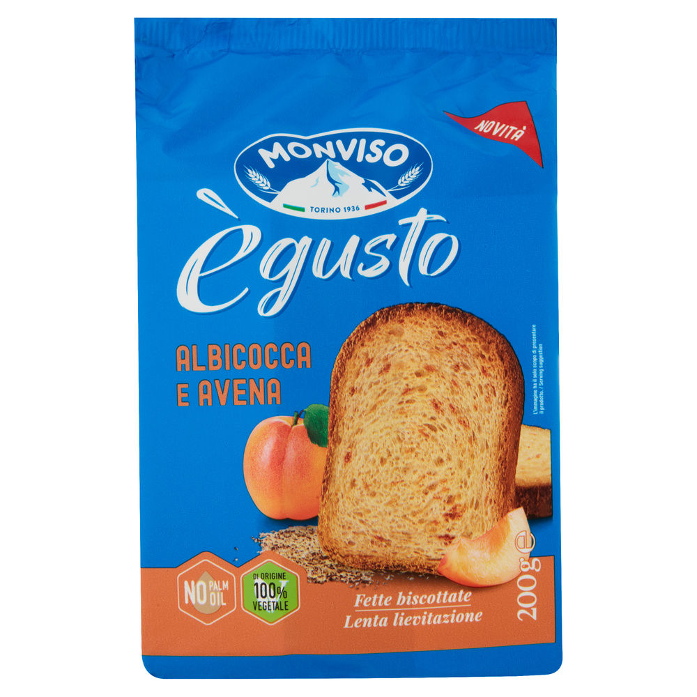FETTE BISCOTTATE E' GUSTO ALBICOCCA E AVENA  MONVISO, G 200 - 0