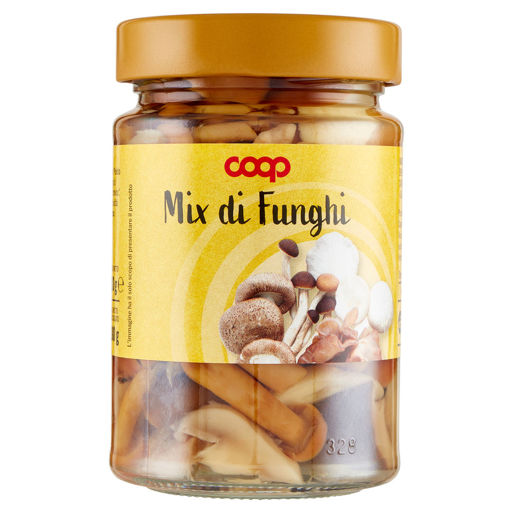 MIX DI FUNGHI IN SALAMOIA COOP VASO VETRO G 280 PESO SGOCCIOLATO G 180 - 0